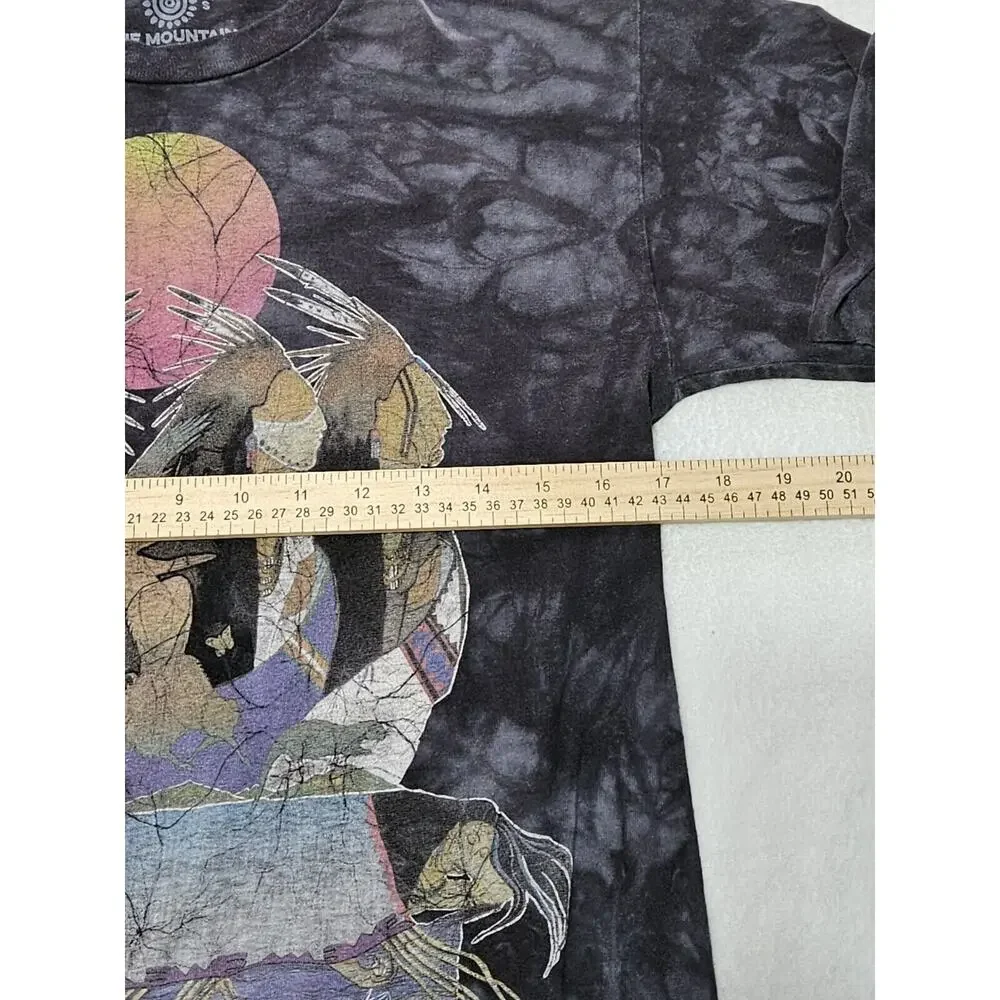 The Mountain Tribal Indian Animals Black Tye Dye T Shirt Mens Size S 100% Cotton - Picture 6 of 8